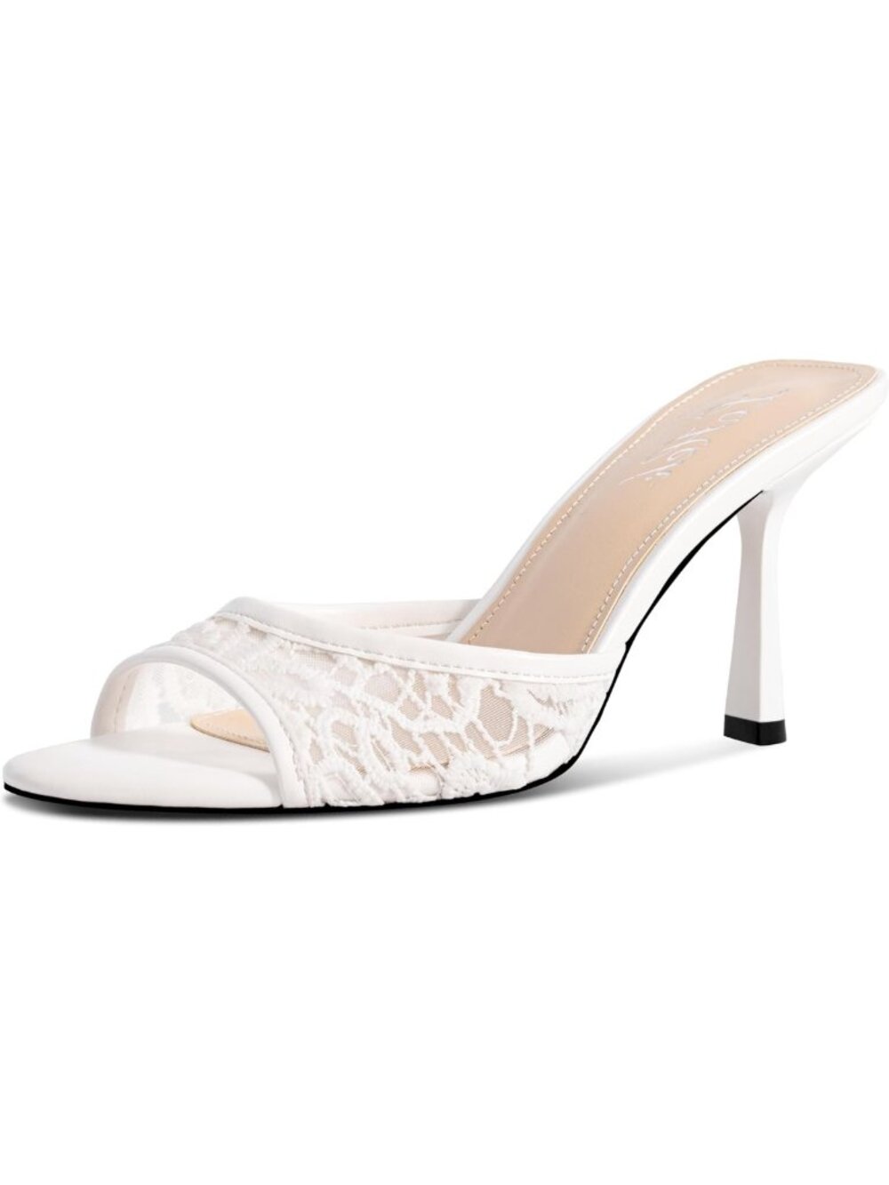 Chic Open Toe Kitten Heels Mules - Slip On Lace Sandals for Summer Parties